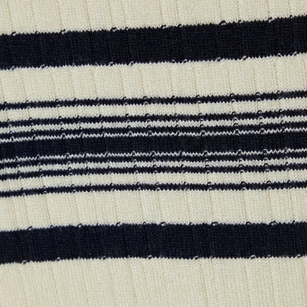 Theory Striped Ribbed Knit Sleeveless Midi Dress - Picture 4 of 9